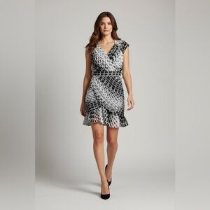 Twelve by Twelve Monochrome Polka Dot Mini Dress